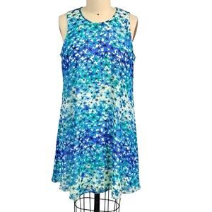 Calvin Klein blue floral mini dress/swim cover up/tunic  size 14